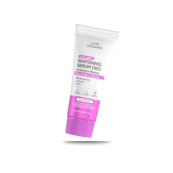 Luxe Organix Active Dry Whitening Serum Deodorant Purple – Niacinamide, Copper Peptide & Retinol – 50g