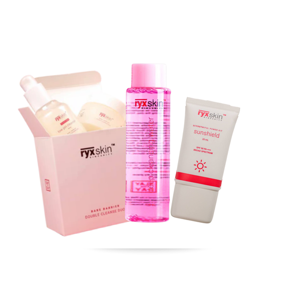 Ryxskin Ultimate Soothing set , Non-Stripping Cleansers, toner  & Sunshield with niacinamide - Maintenance set for damage skin Barrier