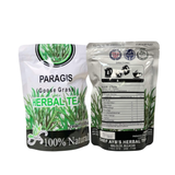 Two packages of Paragis herbal tea on a white background
