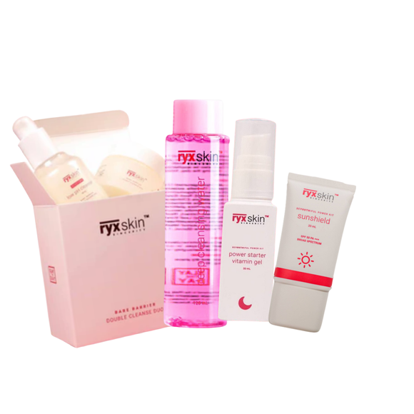 Non-Stripping Cleanser, Toner & Sunshield with Niacinamide + Retinol – Maintenance Kit