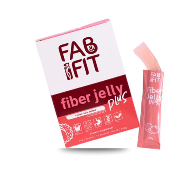 FAB & FIT - Fiber Jelly Plus 15g x 10 sachet- lychee