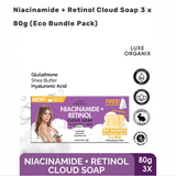 Luxe Organix Niacinamide + Retinol Cloud Soap x 80g (Eco Bundle Pack)