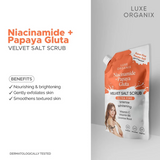 Luxe Organix Niacinamide + Papaya Gluta Velvet Salt Scrub 300g