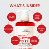 Luxe Organix DermaPro Salicylic Acid 2% Acne Rescue Serum Body Wash 500ml