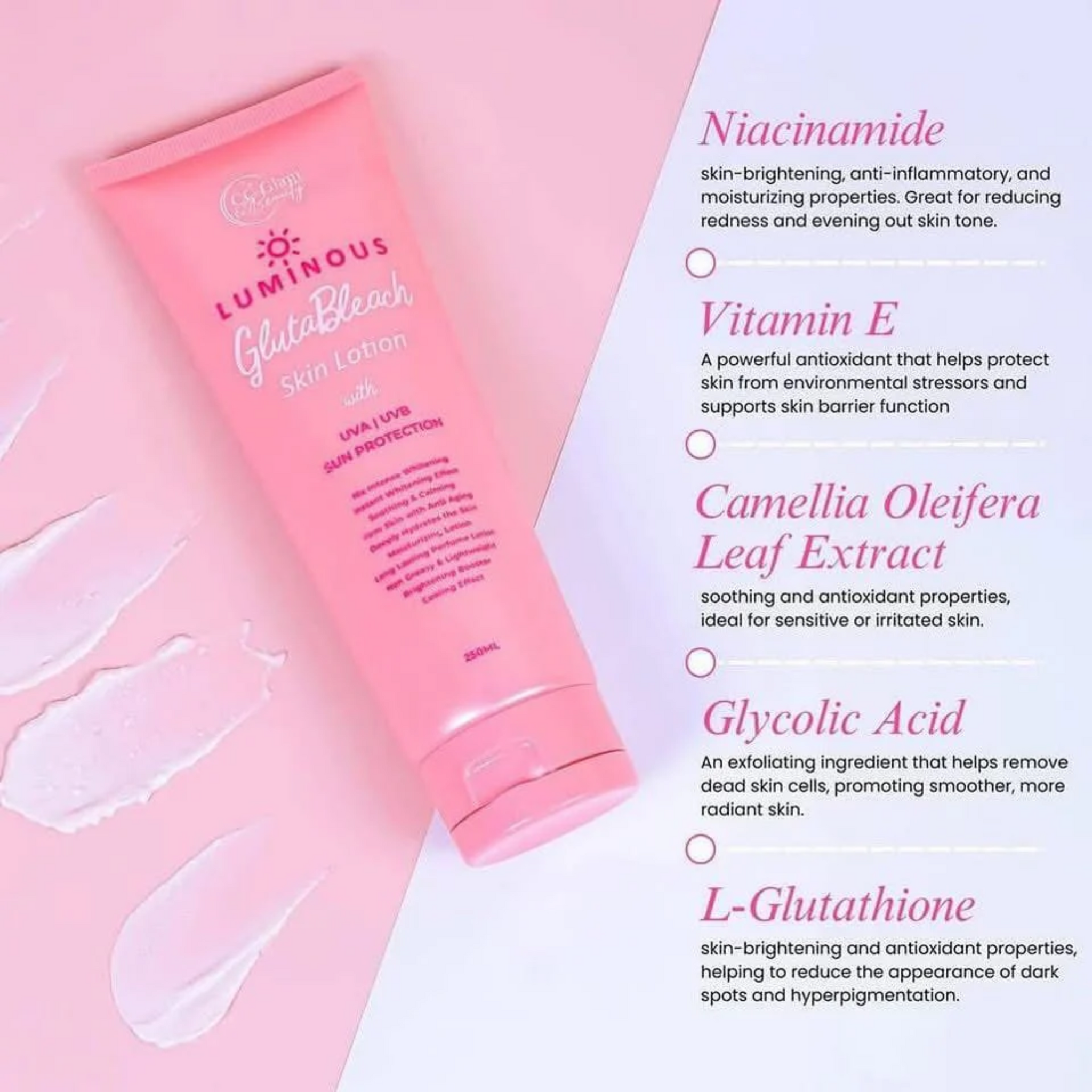 CC Glam Luminous GlutaBleach Skin Lotion USA| Brightening & Hydration   Skin Vitality USA
