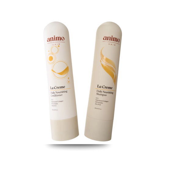 Animo Hair La Crème Daily Nourishing Shampoo & Conditioner Duo (250ml Each)