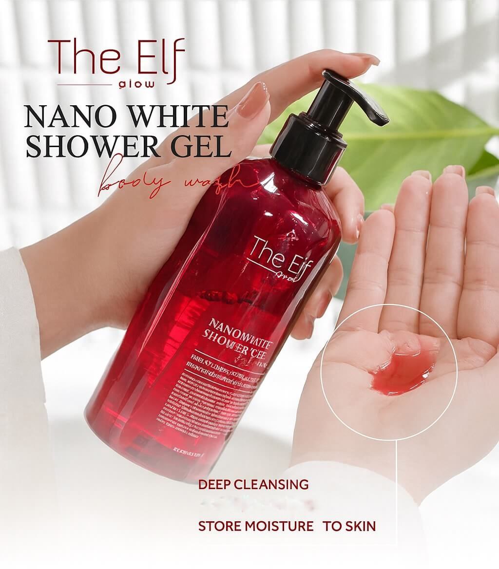 The Elf Nano White Shower Gel with Aloe, Niacinamide & Collagen