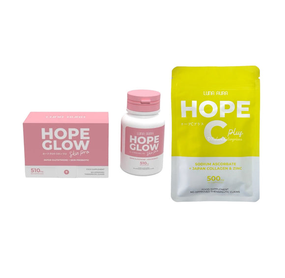 Luna Aura HOPE GLOW Advanced Glutathione and Luna Aura HOPE C Plus