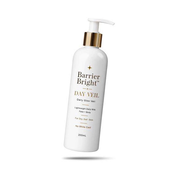 barrier bright, day veil, daily milk, lightweight moisturizer