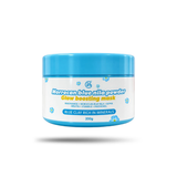A 200g jar of Moroccan Blue Nila Powder Glow Boosting Mask on a white background. The product is in a round white plastic jar with a bright blue lid and blue bottom trim, featuring a white label with blue and yellow text.