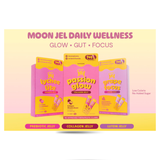 New Moon Moon Jel Daily Wellness Jelly (7+1 Sachets) – Choose Lychee Lite Prebiotic, Passion Glow Collagen or Grape Focus Lutein