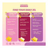New Moon Moon Jel Daily Wellness Jelly (7+1 Sachets) – Choose Lychee Lite Prebiotic, Passion Glow Collagen or Grape Focus Lutein