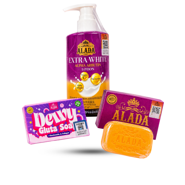 ボディローション Deli skin lotion Alada Jennie soap ALADA Body Care Bundle – Extra White Alpha Arbutin Lotion 300ml +