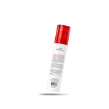 Lush Organics hair spray bottle with red cap on a white background