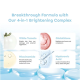 Sip2Glow Advanced Brightening Drink – 4-in-1 Brightening Complex with White Tomato, Glutathione, Niacinamide & Hyaluronic Acid (7 Sachets)