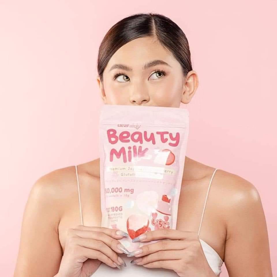 Dear Face Beauty Milk Premium Japanese Strawberry | Collagen + Glutathione Glow Drink Skin Vitality USA Dear Face Beauty Milk Premium Japanese Strawberry | Collagen + Glutathione Glow Drink Skin Vitality USA