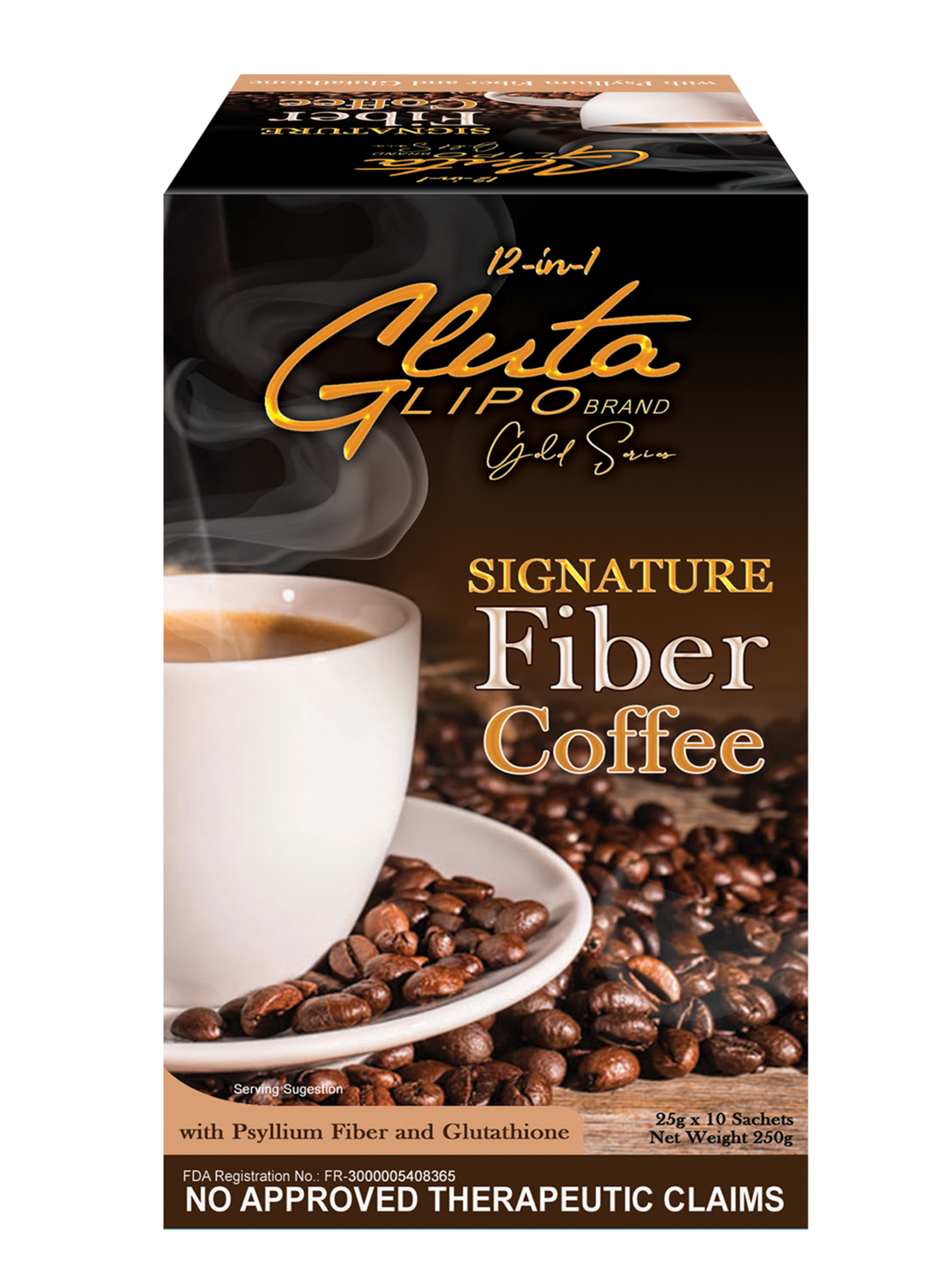 Glutalipo Signature Fiber Coffee includes 10 sachets inside. – Skin  Vitality USA